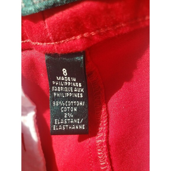 Lauren Ralph Lauren Pants 8 Womens Stretchy Red Slacks Office Preppy Holidays - Picture 10 of 16